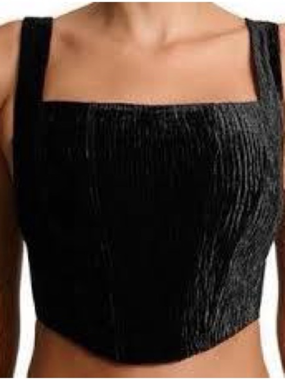 NWOT naked wardrobe bonded plush velvet crop tank top